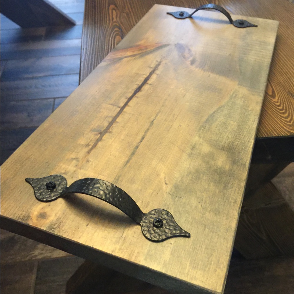 Centerpiece tray gray 15” long.